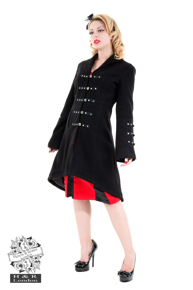 Black Black Flocked Coat